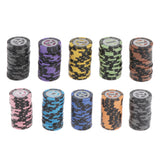 Maxbell 100pcs Chips Wheat Striped Poker Chips Casino Token 1 5 10 50 100