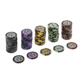 Maxbell 100pcs Chips Wheat Striped Poker Chips Casino Token 100 500 1000 5000 10000