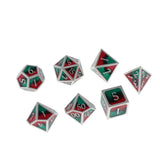 Max Maxb Polyhedral Dice Multi-sided Metal for Dragon Scales DnD Pathfinder RPG Dices red black green