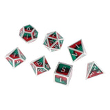 Max Maxb Polyhedral Dice Multi-sided Metal for Dragon Scales DnD Pathfinder RPG Dices red black green