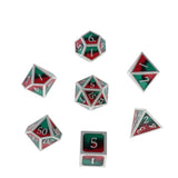 Max Maxb Polyhedral Dice Multi-sided Metal for Dragon Scales DnD Pathfinder RPG Dices red black green