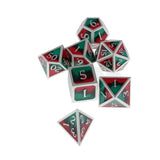 Max Maxb Polyhedral Dice Multi-sided Metal for Dragon Scales DnD Pathfinder RPG Dices red black green