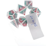 Max Maxb Polyhedral Dice Multi-sided Metal for Dragon Scales DnD Pathfinder RPG Dices red black green