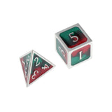 Max Maxb Polyhedral Dice Multi-sided Metal for Dragon Scales DnD Pathfinder RPG Dices red black green