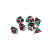 Max Maxb Polyhedral Dice Multi-sided Metal for Dragon Scales DnD Pathfinder RPG Dices red black green