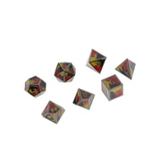 Max Maxb Polyhedral Dice Multi-sided Metal for Dragon Scales DnD Pathfinder RPG Dices red yellow black