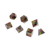 Max Maxb Polyhedral Dice Multi-sided Metal for Dragon Scales DnD Pathfinder RPG Dices red yellow black