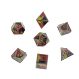 Max Maxb Polyhedral Dice Multi-sided Metal for Dragon Scales DnD Pathfinder RPG Dices red yellow black