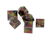 Max Maxb Polyhedral Dice Multi-sided Metal for Dragon Scales DnD Pathfinder RPG Dices red yellow black