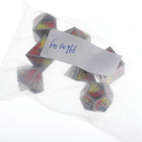 Max Maxb Polyhedral Dice Multi-sided Metal for Dragon Scales DnD Pathfinder RPG Dices red yellow black