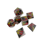 Max Maxb Polyhedral Dice Multi-sided Metal for Dragon Scales DnD Pathfinder RPG Dices red yellow black