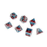 Max Maxb Polyhedral Dice Multi-sided Metal for Dragon Scales DnD Pathfinder RPG Dices red black blue