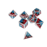 Max Maxb Polyhedral Dice Multi-sided Metal for Dragon Scales DnD Pathfinder RPG Dices red black blue