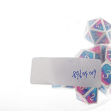 Max Maxb Polyhedral Dice Multi-sided Metal for Dragon Scales DnD Pathfinder RPG Dices pink light blue blue