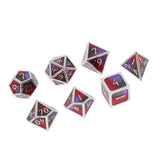 Max Maxb Polyhedral Dice Multi-sided Metal for Dragon Scales DnD Pathfinder RPG Dices red black purple