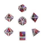 Max Maxb Polyhedral Dice Multi-sided Metal for Dragon Scales DnD Pathfinder RPG Dices red black purple