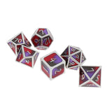 Max Maxb Polyhedral Dice Multi-sided Metal for Dragon Scales DnD Pathfinder RPG Dices red black purple