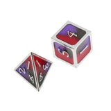 Max Maxb Polyhedral Dice Multi-sided Metal for Dragon Scales DnD Pathfinder RPG Dices red black purple