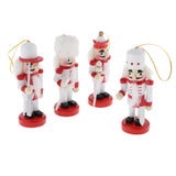 Maxbell 4pcs Wooden Nutcracker Solider Figures Puppet Toy Christmas Ornaments Decor