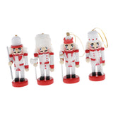 Maxbell 4pcs Wooden Nutcracker Solider Figures Puppet Toy Christmas Ornaments Decor