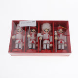 Maxbell 4pcs Wooden Nutcracker Solider Figures Puppet Toy Christmas Ornaments Decor