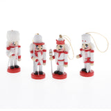 Maxbell 4pcs Wooden Nutcracker Solider Figures Puppet Toy Christmas Ornaments Decor