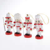 Maxbell 4pcs Wooden Nutcracker Solider Figures Puppet Toy Christmas Ornaments Decor