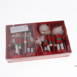 Maxbell 4pcs Wooden Nutcracker Solider Figures Christmas Puppet Toy Home Decor Red
