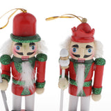 Maxbell 4pcs Wooden Nutcracker Solider Figures Christmas Puppet Toy Home Decor Red