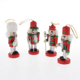 Maxbell 4pcs Wooden Nutcracker Solider Figures Christmas Puppet Toy Home Decor Red