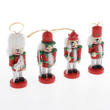 Maxbell 4pcs Wooden Nutcracker Solider Figures Christmas Puppet Toy Home Decor Red