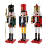 Maxbell 30cm Wooden Nutcracker Solider Figures Model Puppet Doll SB58349 Blue