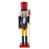 Maxbell 30cm Wooden Nutcracker Solider Figures Model Puppet Doll SB58349 Blue