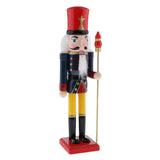 Maxbell 30cm Wooden Nutcracker Solider Figures Model Puppet Doll SB58349 Blue