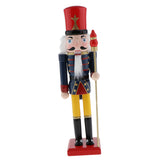 Maxbell 30cm Wooden Nutcracker Solider Figures Model Puppet Doll SB58349 Blue