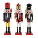 Maxbell 30cm Wooden Nutcracker Solider Figures Model Puppet Doll SB58349 Blue