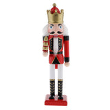 Maxbell 30cm Wooden Nutcracker Solider Figures Model Puppet Doll SB58349 Red