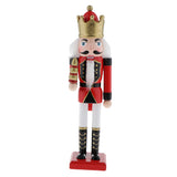 Maxbell 30cm Wooden Nutcracker Solider Figures Model Puppet Doll SB58349 Red