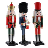 Maxbell 30cm Wooden Nutcracker Solider Figures Model Puppet Doll SB58350 Green