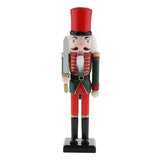 Maxbell 30cm Wooden Nutcracker Solider Figures Model Puppet Doll SB58350 Green