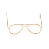 Maxbell 1 / 6 soldier accessories glasses 2.6x2.4cm gold