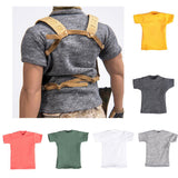 Maxbell 1pc 1/6 Men T-shirt Male Soldier Clothing for HT 12in Doll Toys Accessories dark gray