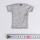 Maxbell 1pc 1/6 Men T-shirt Male Soldier Clothing for HT 12in Doll Toys Accessories gray