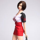 Maxbell 1/6 PU Leather Skirt Skinny Leg Dress for 12inch Female Action Figure Red