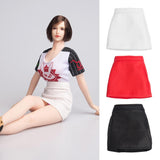 Maxbell 1/6 PU Leather Skirt Skinny Leg Dress for 12inch Female Action Figure Red