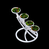 Maxbell 5pcs Miniatural Flower Shelf Triangle Dollhouse Garden Decor Kids Toy Gift 1:50