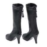 Maxbell 1 Pair of Dolls Boot Shoes for 1/6 Blythe BJD Licca/Momoko/Azone Dress Black