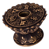 Maxbell Tibetan Buddhist Buddha Lotus Prayer Wheel Copper Base Prayer Pedestal Craft