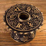 Maxbell Tibetan Buddhist Buddha Lotus Prayer Wheel Copper Base Prayer Pedestal Craft