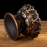 Maxbell Tibetan Buddhist Buddha Lotus Prayer Wheel Copper Base Prayer Pedestal Craft